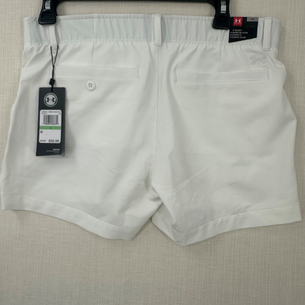 Under Armour HeatGear Women's Link Golf Shorts - White, Size 8 - Picture 5 of 11